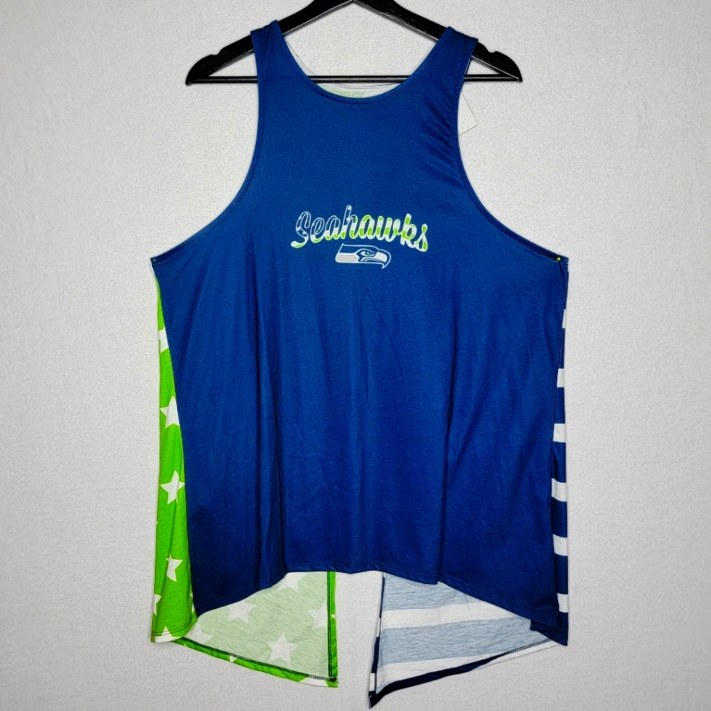 NFL Seahawks Team Apparel Blue and Green Tank Top‎ SIZE 2XL. #836